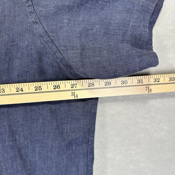 Untuckit Shirt Mens 3XL 100% Linen Blue Button Down Short Sleeve Preppy - Picture 5 of 7